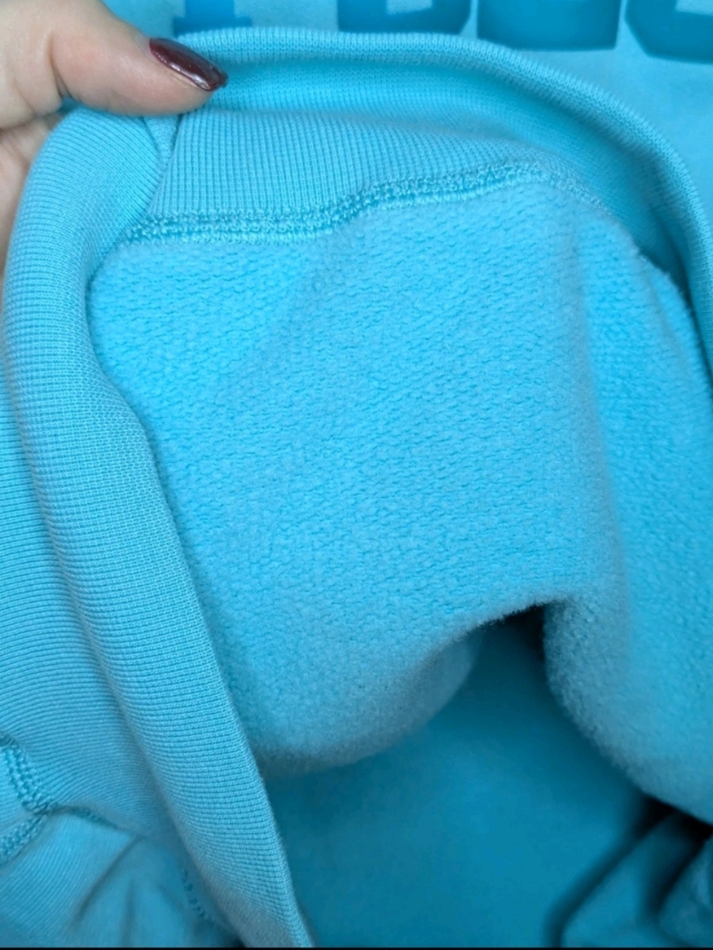 Polo Ralph Lauren Hoodie Womens Petite Small SP Aqua Blue Spellout Logo Pullover - Picture 6 of 14
